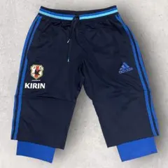 アディダス　サッカー日本代表　トレーニングパンツ　スポンサー入り　七分丈