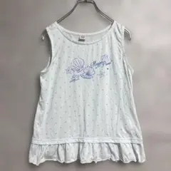 メゾピアノ タンク トップ ノースリーブ Tシャツ 貝殻 星座 裾フリル Lのサムネイル