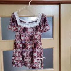 axes　レトロ　フラワー　チュニック