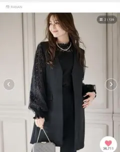 RANAN パンツスーツ セットアップ ブラック