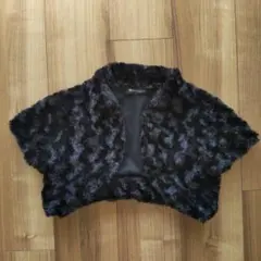 escape ブラック ファー風 半袖カーディガン