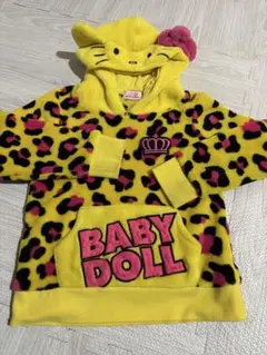 BABYDOLL レオパード柄ハローキティトフード付きパーカー 110