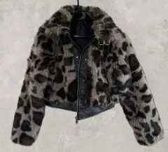 ヒョウ柄ファーアウター