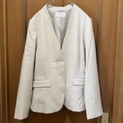 グローバルワーク　ウツクシルエットVジャケット　アイボリー　M