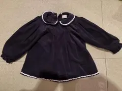 petit main 襟付き黒ワンピース 90