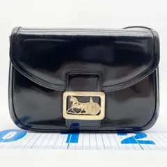 美品 CELINE セリーヌ 馬車金具 ショルダーバッグ レザー ブラックのサムネイル