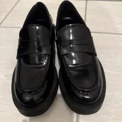 【美品】ZARA厚底ローファー黒　37サイズ