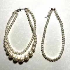 パールネックレス2点セット