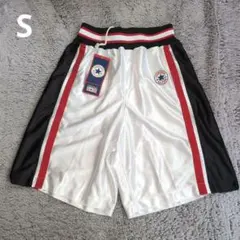 新品 Converse ゲームパンツ ホワイト/ブラック/レッド S