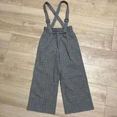 GU サスペンダー付きパンツ グレンチェック 130cm