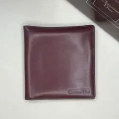 Christian Dior 二つ折り財布 ボルドー カーフレザー ヴィンテージ