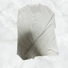 UNIQLO ワッフルヘンリーネック S ホワイト
