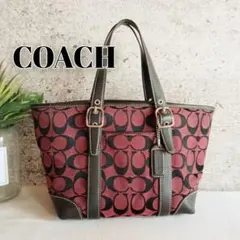美品 コーチ シグネチャー ビンテージ ハンド トートバッグ レディース メンズ