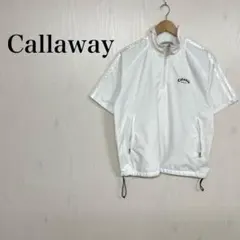 Callaway メンズ M 白 ハーフジップ 半袖 ウインドブレーカー ゴルフ