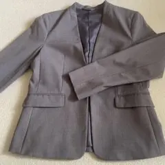 GU ノーカラージャケット グレーM