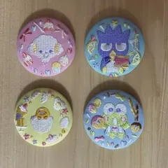 サンリオ　刺繍缶バッジ　ぐでたま　こぎみゅん　バットばつ丸　けろけろけろっぴ