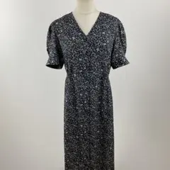 美品 GU ジーユー フラワーVネックフロントボタンワンピース 花柄 XL