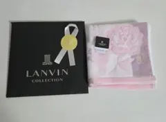 LANVIN 花柄タオルハンカチ ピンク系 未使用のサムネイル