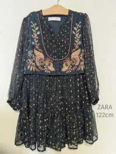 ZARA 刺繍　長袖ワンピース