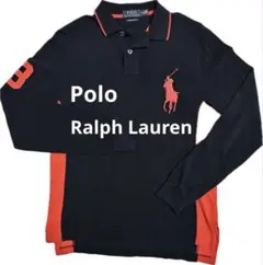【美品】ビッグポニー　Polo Ralph Lauren 長袖ポロシャツ 黒/赤