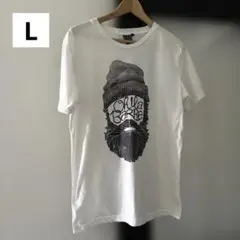 メンズTシャツ L 古着　ホワイトTシャツ　メンズオシャレTシャツ　L