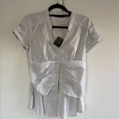 ZARA WOMAN ストライプ柄 半袖シャツ