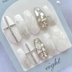 【現品】フラッシュネイル／クロス／キルティング／埋め尽くし／y2k／ブライダル