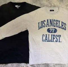 ストリート系 ロンT 2枚セット スケーター アメカジ 長袖Tシャツ L LLのサムネイル