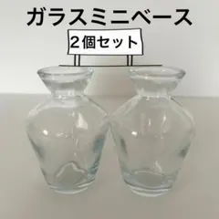 ガラスミニベース 2個セット シンプル フラワーベース 花器 花瓶 一輪挿し