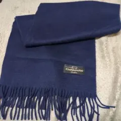高品質　カシミア100%　人気の深紺色　シンプル　マフラー