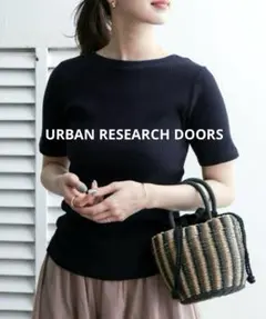 アーバンリサーチドアーズ 針抜き半袖カットソー ネイビー