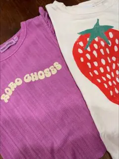 BOBO CHOSES ピンク　4-5y いちごプリント Tシャツ 2-3y