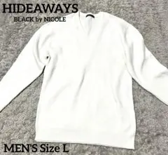 HIDEAWAYS ハイダウェイ ニコル Vネック リブ編み 長袖ニット L