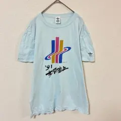 希少　1988年製　アディダス　デサント製　Tシャツ　メンズM相当　シングルのサムネイル