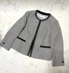 23区 ツイード ノーカラー ジャケット フォーマル 大きいサイズ 48