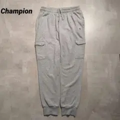 Championカーゴスウェットパンツ裏起毛刺繍ロゴグレー L古着ユニセックス