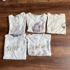 子供服 女の子 白Tシャツまとめ売り4点120cm 1点110cm