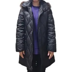 メイソングレイ 黒 ロングダウンコート リアルラクーンファー M とても美品