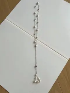 パール調 2連ネックレス ロング バックデザイン可 上品 フォーマル