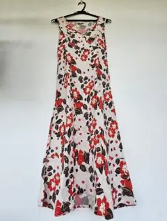 ローラアシュレイ ハイビスカス花柄リネンスカート