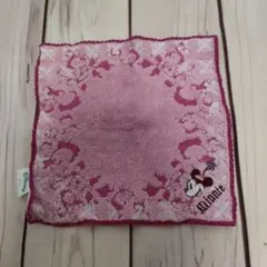 ミニー刺繍タオル ピンク