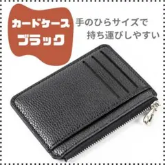 カードケース 黒 ブラック 定期 ミニ財布 小銭入れ 名刺入れ