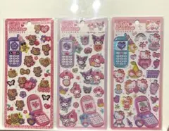 平成はっぴーフォン ステッカー サンリオ キティ マイメロ クロミ　3枚セット