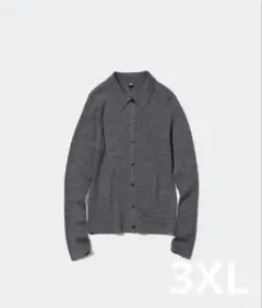 最終価格 ユニクロ エクストラファイン メリノリブポロカーディガン 3XL