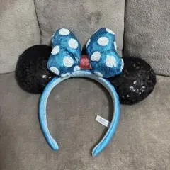 ドット柄リボンのカチューシャ　ミニーちゃん