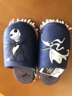 ナイトメアビフォアクリスマス　洗えるルームシューズ　ジャック　ゼロ　ネイビー