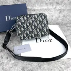 Dior ショルダーバッグ ロゴパターン ネイビー/ホワイト