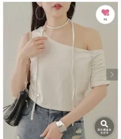 ☆ Chico☆チョーカー付ワンショルピグメントＴシャツ☆新品未使用品☆