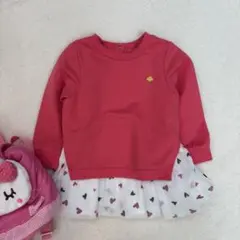 kate spadeトップス 長袖トレーナー90ピンク ハート柄チュール