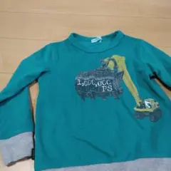 hakka kids ターコイズ 重機プリント トレーナー 120